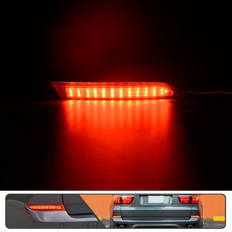 2Pcs Red LED Rear Bumper Reflector Light for BMW X5 E70 2007