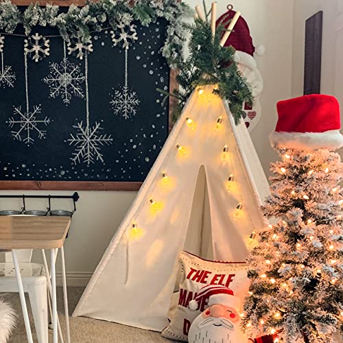 Tiny Land Tipi tent voor kinderen, binnen tipi-speeltent voor kinderen, met gevoerde deken en lichtketting en opbergtas, zeildoek, kindertent, speelhuis voor binnen en buiten - Afbeelding 4