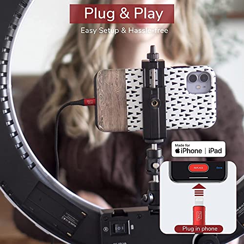 Micrófono lavalier para iPhone Pixel con conector lightning de tres metros para vlogging 5