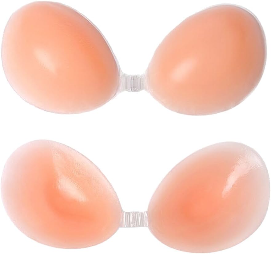 Wowlife Invisible Push-up Bra Strapless Self Adhesive Silicone Backless Bra (Double Thickness - A Cup)