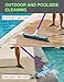 KEMANO Heavy Duty Deck/Pool Scrub Brush - Industrial-Grade Silicon Carbide Bristles & Reinforced Frame for Patio, Wood Decking, Concrete & Poolside Surfaces - Deep Cleaning for Algae, Stains & Grim