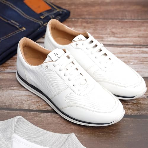 Image of LOUIS STITCH Play Men's Canadian White Fashion Sneakers for Men All Day Comfortable Wear (SNK-DEWH)