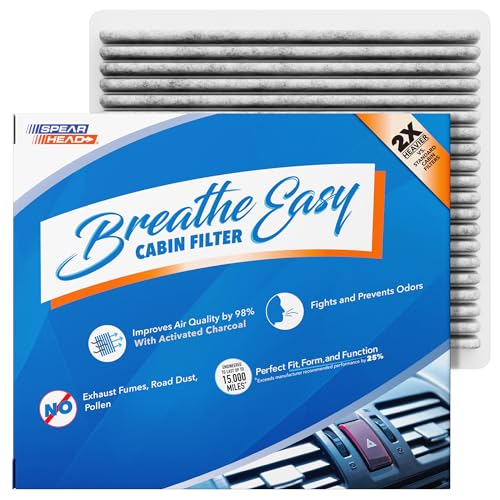 Image of Spearhead Odor Defense Breathe Easy Cabin Filter | Fits 2001-2005 IS300, 1999-2003 RX300, 2001-2007 Highlander Like OEM | Up to 25% Longer Lasting w /Activated Carbon (BE-138)