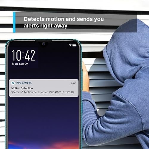 كاميرا مراقبة تابو 2K بان متحركة لمراقبة الاطفال والكلاب وتتبع الحركة بسرينة صوت ثنائية الاتجاه - ورؤية ليلية و كارت تخزين حتى 256 جيجا بايت - تعمل باليكسا وجوجل هوم C210 - تي بي لينك 2K لاسلكي أبيض