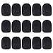 15 Pcs Microphone Bonnettes, Borte Lapel Casque Mousse Microphone Couvre, Noir