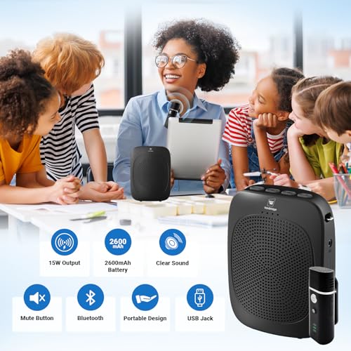 Haut-parleur portable à clipser avec micro sans fil pour parler sans crier