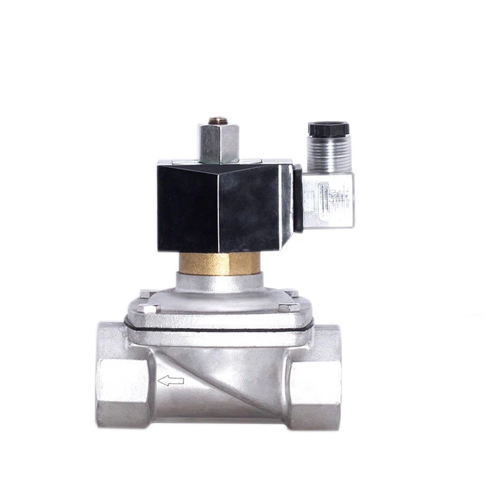 Gnqukebwh Npt-230Vac-Viton-Seal 1-1/4" Normally Open Stainless Steel Solenoid Valve With Led Power Indicator 24V 12V 220V 110V(Npt-230Vac-Viton-Seal)