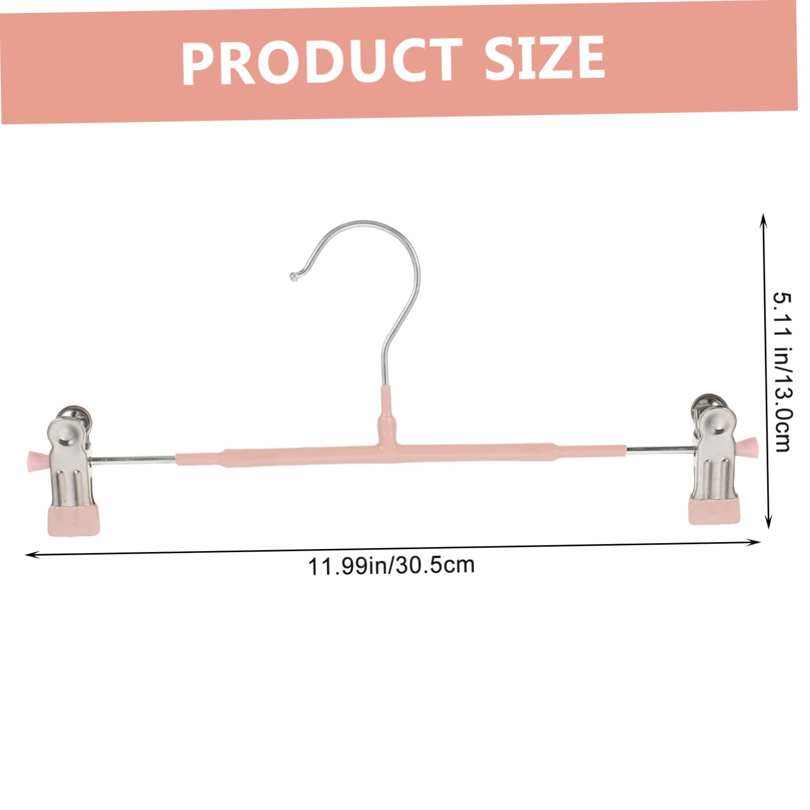 Cabilock 5pcs Telescopic Heavy Duty Hangers with Clips Non Slip Pants Hangers Space Saving Clothes Organizer for Skirts Slacks and Jeans Nordic