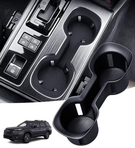 Image of Center Console Cup Holder Inserts for Subaru Outback 2026, Interior Accessories Silicone Car Cup Holders Covers Protector for 2026 Outback, Black