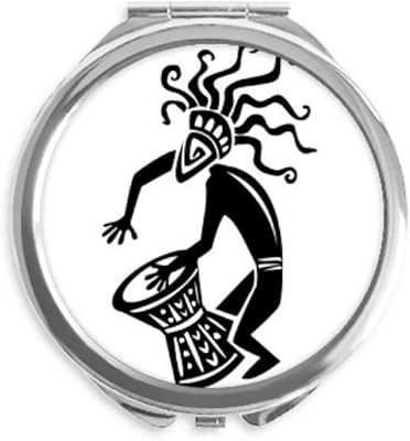 Ancient Egypt Decorative Art Pattern Hand Compact Mirror Round Portable Pocket Glass