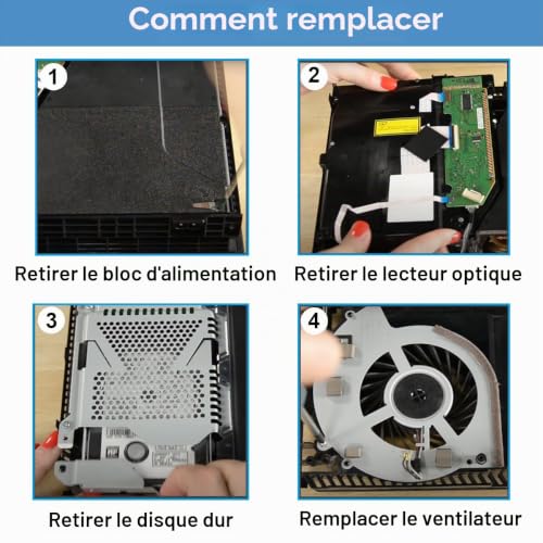 ZHUROUPU pour PS4 Internal Cooling Fan 2000RPM pour PlayStation 4 CUH-12XX – vue 6