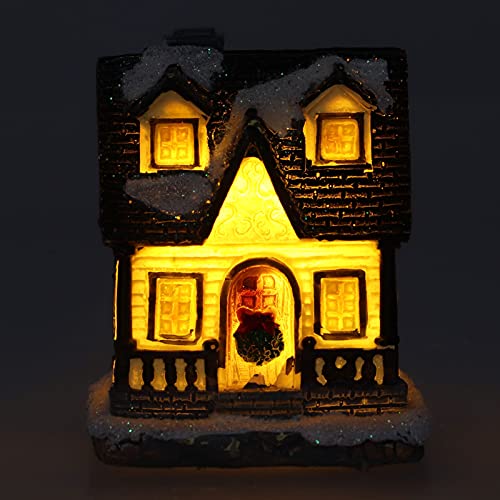 Okuyonic Vila de Natal, vila de Natal de resina LED decoração de vila de Natal