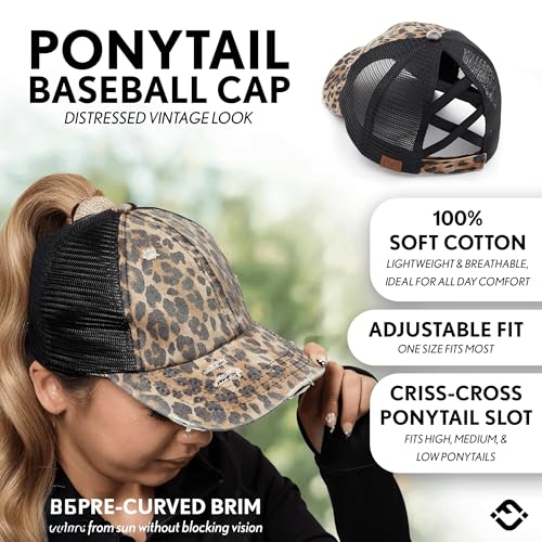 Image of Funky Junque Womens Baseball Cap Dad Hat Ponytail Messy Bun Trucker Ponycap