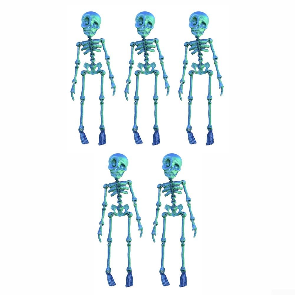 Poseable Skeleton Refrigerator Magnets Set with Articulated Joints for Dynamic Posing and Educational Use, Designed for Magnetic Surfaces (Blue)