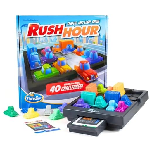 ThinkFun - Rush Hour | Juguetes Niños 8 Años o Más | Juego Mesa con 40 Desafíos | Juego de Mesa 8 Años Lógica | Rompecabezas Niños | Regalo Navidad