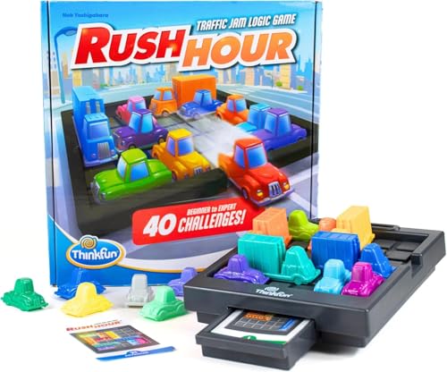 ThinkFun - Rush Hour Juego de Mesa Niños 8 Años, Rompecabezas Niños, Juego de Mesa 8 años o más, Juegos de Mesa Infantiles, Juego de Lógica, 40 Desafios, Nueva Edición