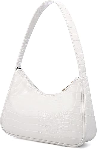 LOVEVOOK Bolso de hombro para mujer, monedero pequeño con patrón de cocodrilo, bolso de mano de cuero vegano pequeño monedero lindo mini bolso