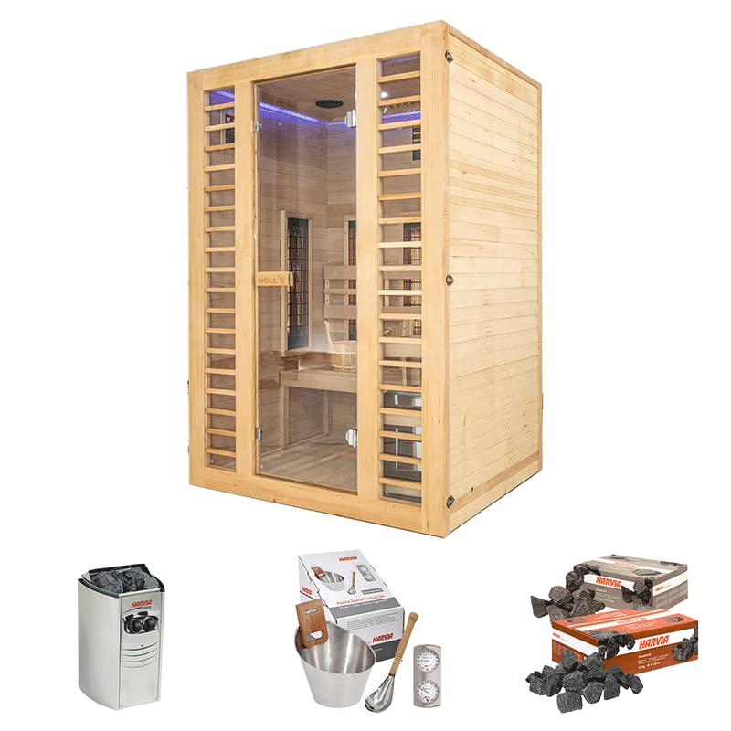 Holl's, Hybrid-Sauna aus 2 Sitzen komplett 3,5 kW Holls, Garten, Schwimmbäder, Spas und Accessoires, Außensaunen und Ersatzteile, Saunen, HL-VS02-PK