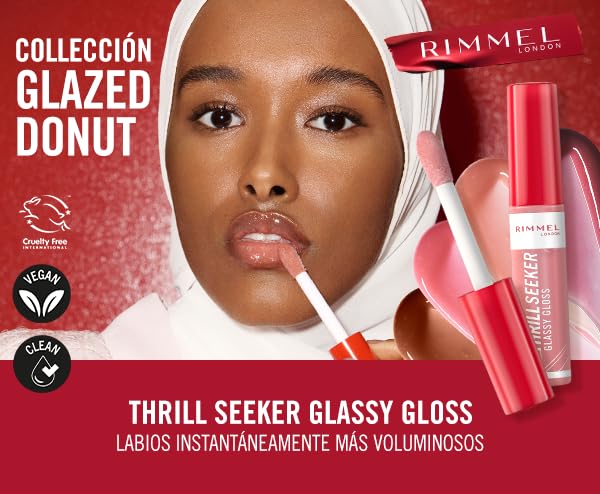 Miniatura 7 de Rimmel London, Thrill Seeker Glassy Gloss Brillo de Labios Sprinkled Sugar 700 10ml (Paquete de 2)