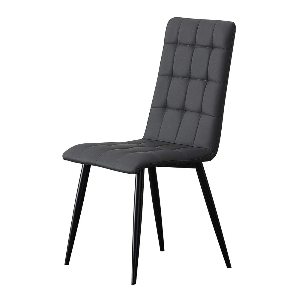 Buy OFCASA Set of 2 Faux Leather Dining Chair Grey High Back