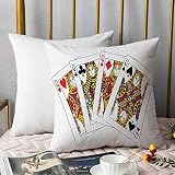 Bedding Fundas de Almohada ,Queen, Queens Poker Set enfrenta corazones y espadas símbolos de juego símbolos naipes, negro Almohada cómodo Sofá rectángulo Funda de Cojín Decoración para El Hogar45x45cm