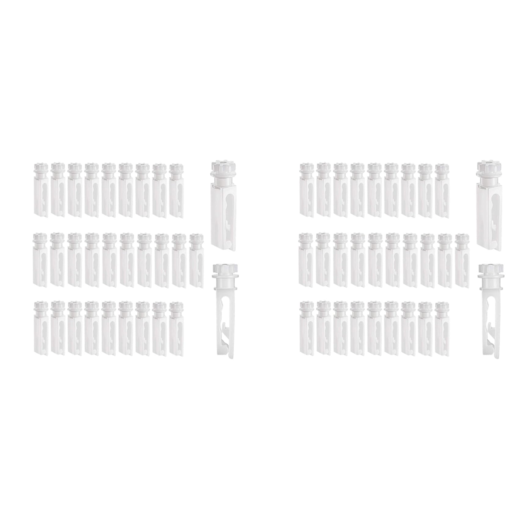 Hndhbfgrt 60Pcs Vertical Blind Stem Replacement White Stems for Vertical Window Blind Vertical Blind Carrier Stem