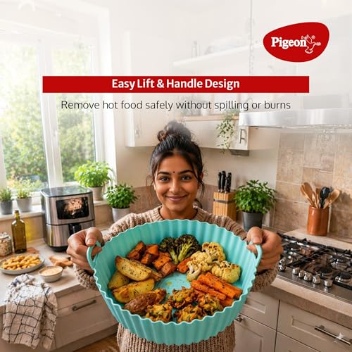 Image of Pigeon 4.2L Digital Air Fryer with Silicon basket | 1200W | 360 Rapid Air Circulation | 85% Less Oil | 8 Preset Menus | Non-Stick Basket | Touch Control | Auto Shut-Off | 2Y Warranty