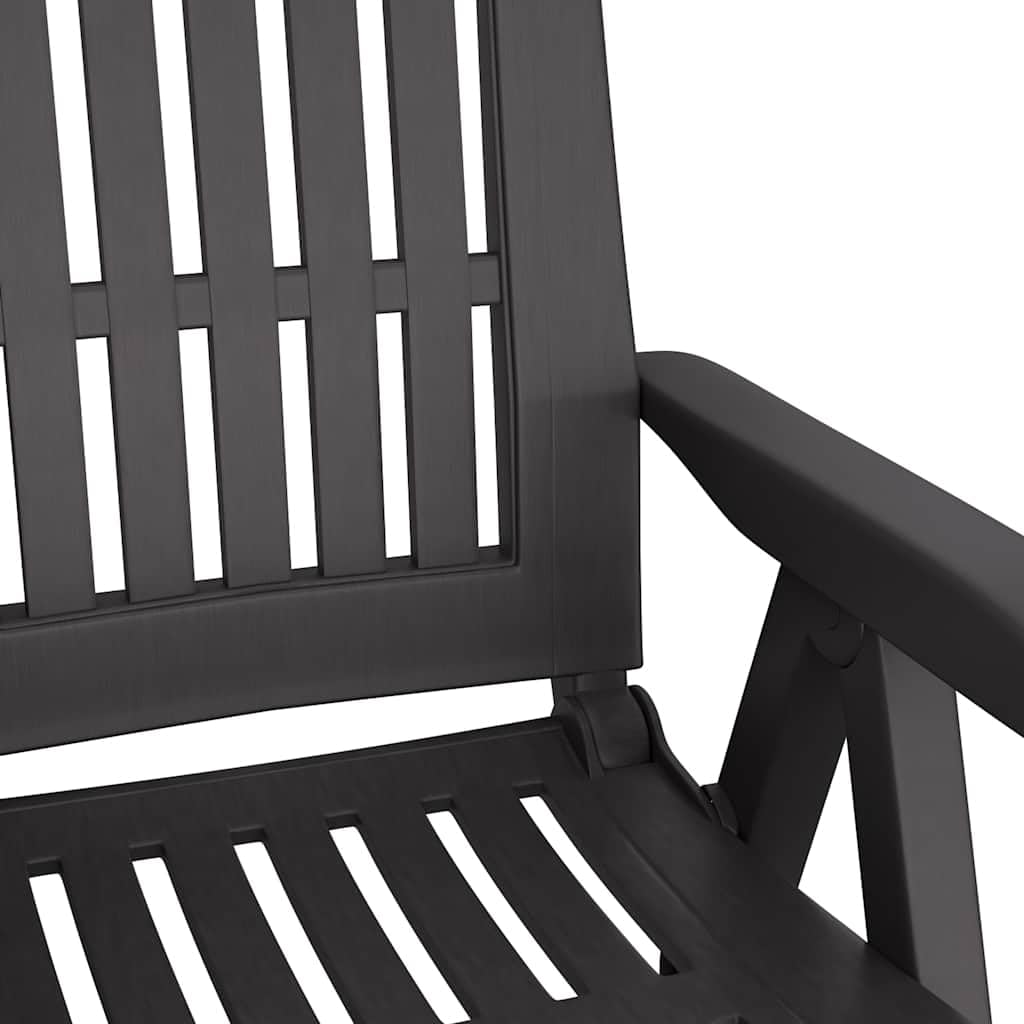 vidaXL Sillas reclinables de jardín 2 Unidades PP Gris Antracita, Silla de jardín, Silla de Exterior, Silla de balcón, Asiento de jardín