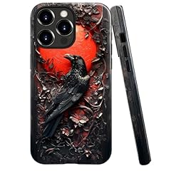 Crow Bird Moon Gothic Dark Wooden
