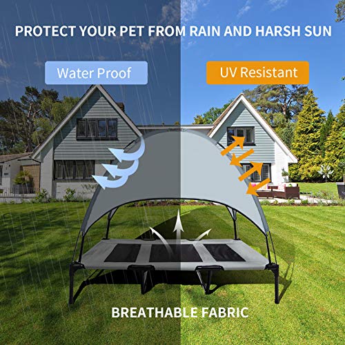 WiseWater Dog Cot Canopy, X Large 48\" X 36\" Dog Cot Bed with Canopy for 120 Lbs Large Dogs with Extra Bag, Portable for Camping, Traveling, Beach, Training, Indoor and Out Door Use - Thumbnail 7
