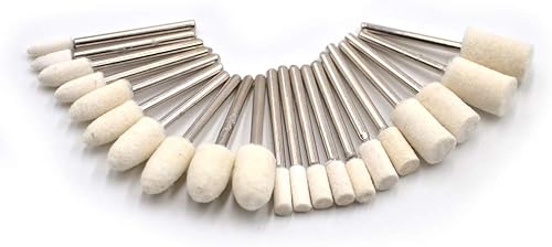 Miniatura 2 de Oudtinx Juego de accesorios de pulido de molienda montados en mandril de fieltro de lana multifuncional, 100 piezas, viene con vástago Dremel de 18