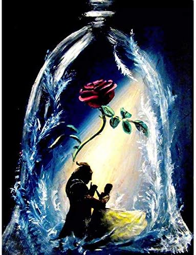 Noiacdo 5D Painting, Beauty and The Beast Diamond Painting Full Drill Rhinestone Pictures of Crystals Embroidery Kits Arts, Crafts & Home Wall Decor 12X16Inch