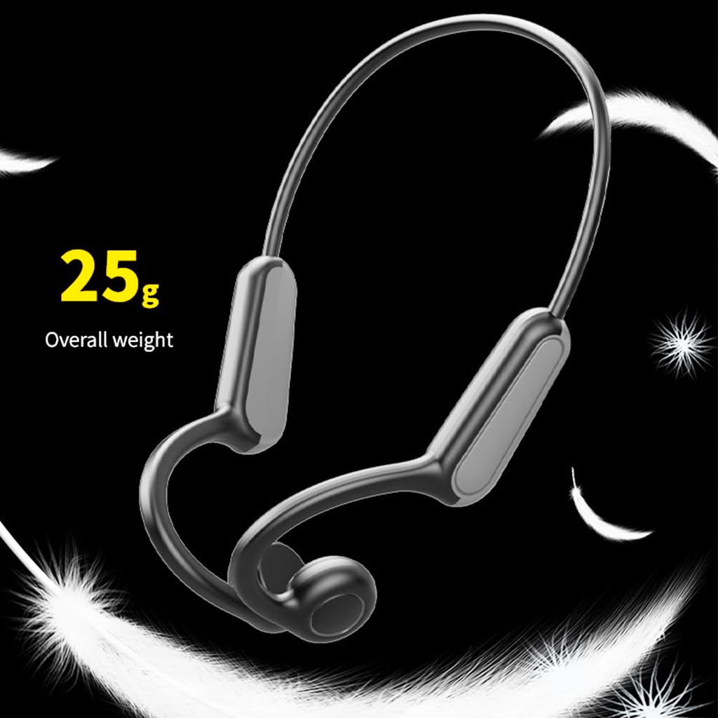 AYI True Bone Conduction Casque Oreille Ouverte Sans douleur Écouteurs stéréo Bluetooth pour Conduite Vélo Course Ski B8 Blanc