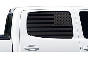 USA Flag Black Decals for Toyota Tacoma - Tacoma Accessories for 2005-2015 Tundra (Crew Cab)