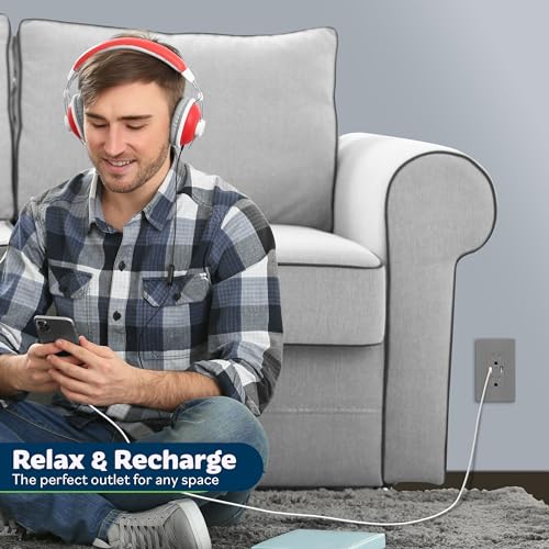 image for TOPGREENER 2-Port USB Outlet, Type C USB Wall Outlet, 15 Amp TR Recept