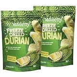 Wholeberry Freeze Dried Durian 2oz Freeze Dried Fruit Snack Perfect for Smoothies, Baking, Yogurt & Tea - 100% Natural Ripe Fruit from Thailand, No Sugar Added - Pack of 2
