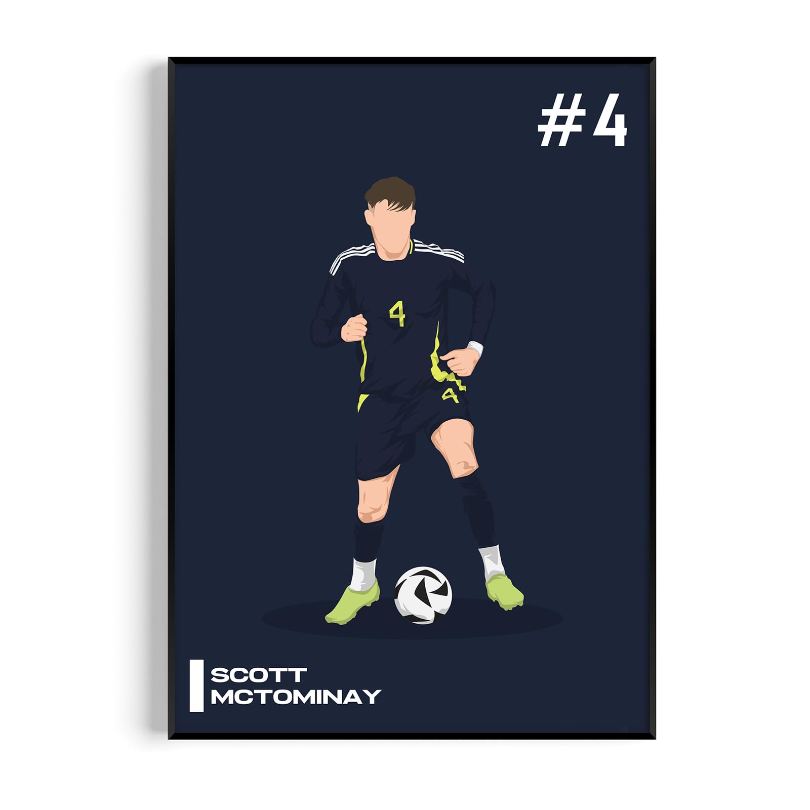 Scott McTominay Poster, Modern Football Wall Art Print, Minimalist Soccer Gift for Fans, Men's International (Scott McTominay, A4, Unframed)