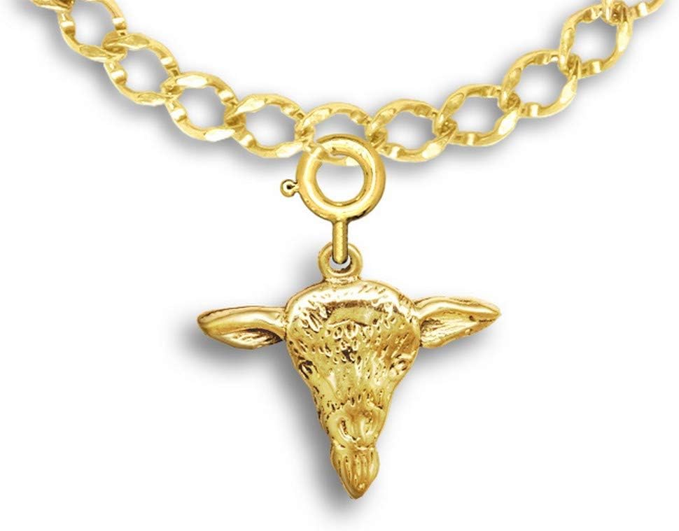 14k Gold Goat Charm for Charm Bracelet - Handcrafted Farm Animal Gifts