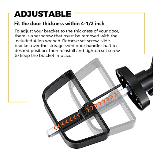 5-1/2" L-Handle Lock Kit,Hurricom Shed Door Latch With 4 Keys, 5-1/2" Stem Shed L-Handle Lock Kit For Sheds Doors, Playhouses, Chicken Coops,Camper, Rv, Garage Door(Black). #TOP2