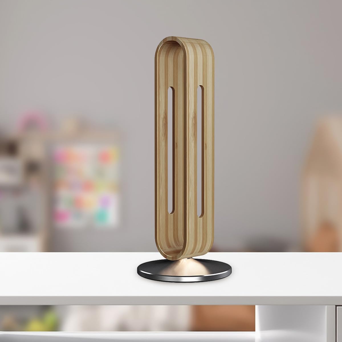 Veemoon Supporto per Cuffie da Tavolo in Bambù, Reggicuffie Stabile | Lega di Alluminio e Silicone, Regge Fino a 3kg, Finitura Semplice Tocco Artistico