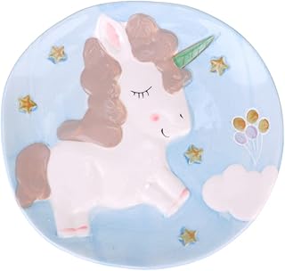 KOMBIUDA Prato De Bife Prato De Frutas Secas Prato De Unicórnio Pratos De Lanche De Porcelana Prato De Sobremesa De Cerâmica Prato De Vegetais Prato De Armazenamento De Lanche Travessas De