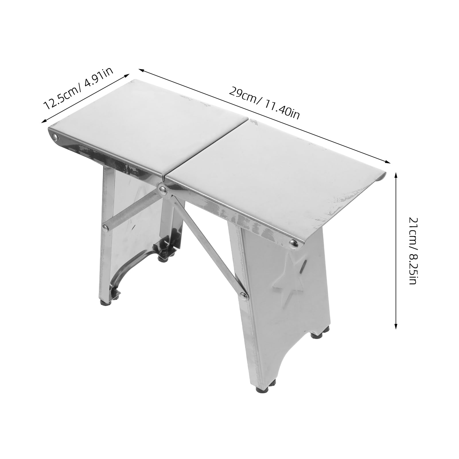 SUPVOX Tabouret Pliant Léger en Acier Inoxydable, Portable, 220lbs | Argenté, Ultra Léger et Pliable, pour Camping et Randonnée, Format Compact