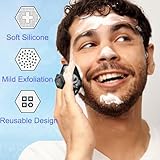 Blue Silicone Facial Cleansing Brush for Men Women - Gentle Exfoliator Pad Manual Scrubber for Skin Care Bath Shower Beard Accessories - Deep Pore Cleansing Soft Bristles Body Massager - Image 4