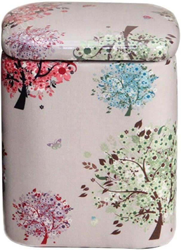 Tabouret ottoman de rangement rouge L | Pouf repose-pieds et coffre à jouets