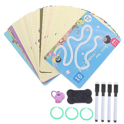 Yardwe 1Juego Tarjetas De Entrenamiento De Línea De Bolígrafo para Pequeños Juguete Educativo Preescolar Desarrollo De Habilidades y Concentración El Control De Pluma