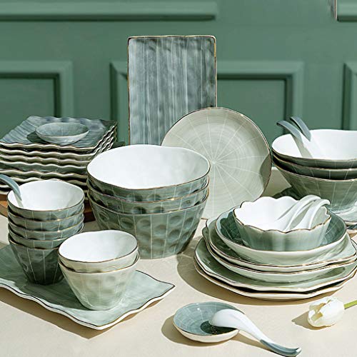 Conjunto de cubiertos de tazón de porcelana, conjunto de tazón para el hogar combinación conjunto combinación nudo caja de boda