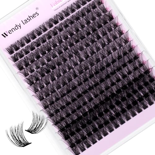 WENDY LASHES Clusters for Eyelash Extensions Natural Eyelash Clusters 10-18mm D Curl Wispy Lightweight Soft Waterproof DIY at Home C3