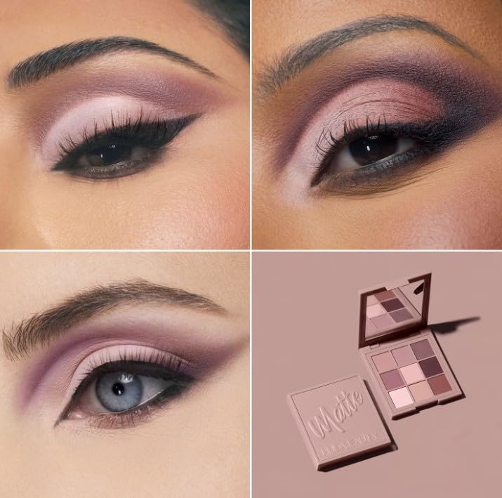 Huda Beauty Original Creamy Eyeshadow-Palette, 9 Lidschatten, 8,22 g, von BELLA (COOL MATTE Obsessions, 1 Stück)