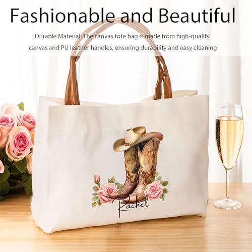 Bolso tote de lona personalizado para mujer miniatura 4