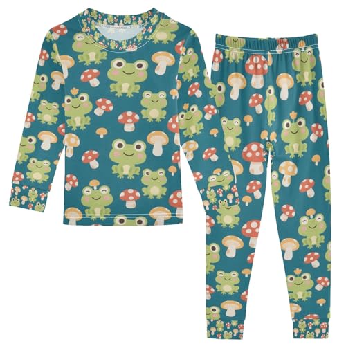 senya Frog with Mushroom Pajamas Set Long Sleeve Soft Cotton Sleepwear 2 Piece